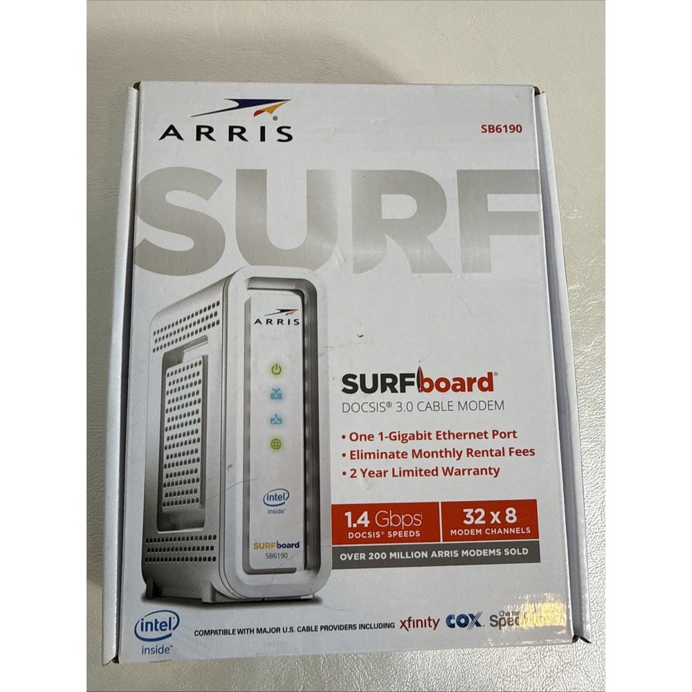 *MINT*‎ ARRIS SURFboard SB6190 DOCSIS 3.0 32 x 8 Gigabit Cable Modem White
